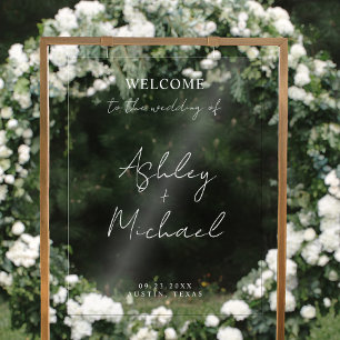 Modern Simple Acrylic Wedding Welcome Sign