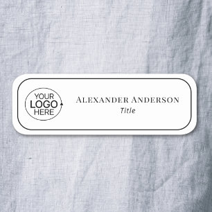 Modern Simple Add Your Logo Minimalist Typography Name Tag