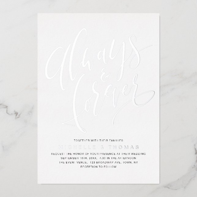 Modern Simple Always And Forever Script Wedding (Front)