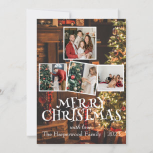Modern, simple and elegant family christmas tree holiday card