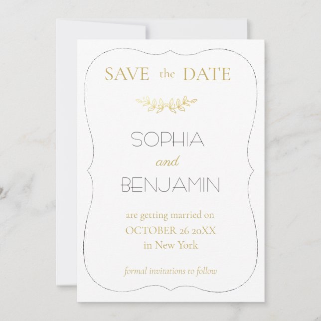 Modern Simple And Minimalist Wedding  Save The Date (Front)