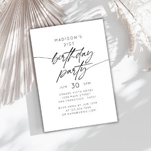 Modern Simple Any Age Birthday Party Invitation