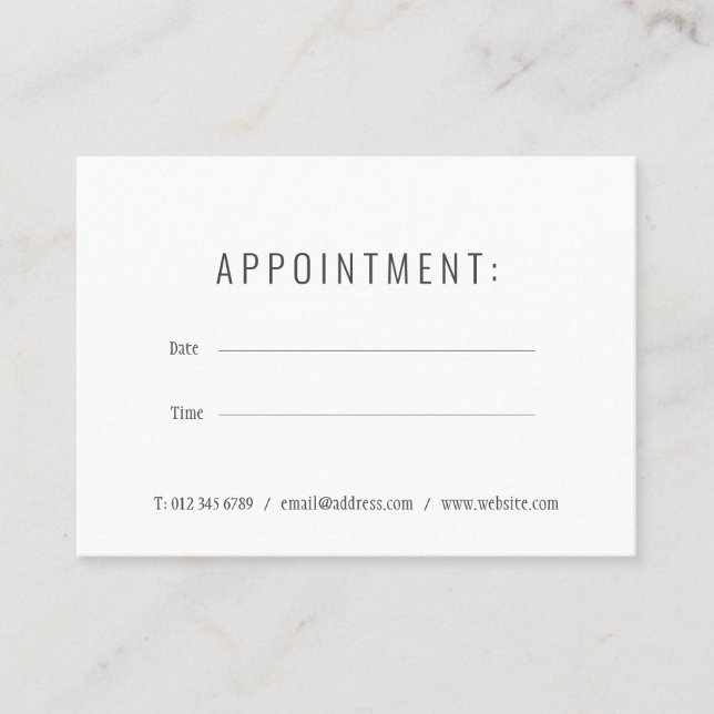 Modern Simple Appointment Card (Front)