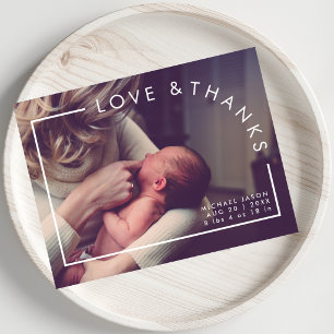 Modern Simple Arch Love & Thanks Baby Shower Photo Postcard