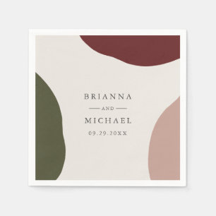 Modern Simple Autumn Colours Wedding Napkin