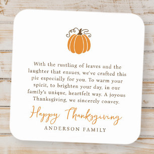 Modern Simple Autumn Pumpkin Thanksgiving Square Sticker