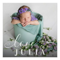 Modern Simple Baby Photo Script Love