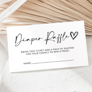 Modern Simple Baby Shower Diaper Raffle Card