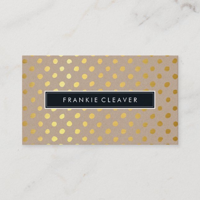 MODERN SIMPLE BADGE bold trendy gold foil spot Business Card (Front)