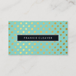 MODERN SIMPLE BADGE trendy gold foil spot mint Business Card