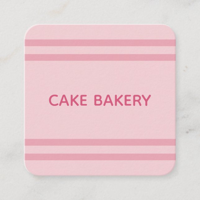 Modern Simple Bakery Business Card I Pink (Front)
