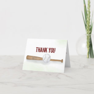 Modern Simple Baseball Minimalist Thank You Card