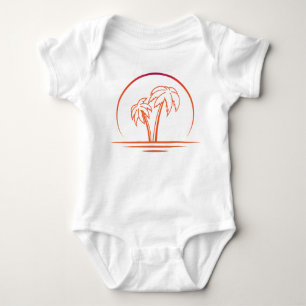 Modern Simple Beach Sunset Baby Bodysuit