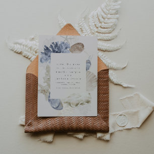 Modern, Simple Beach Wedding Save The Date Invitation