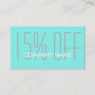 modern simple beauty salon Aqua blue Turquoise Discount Card