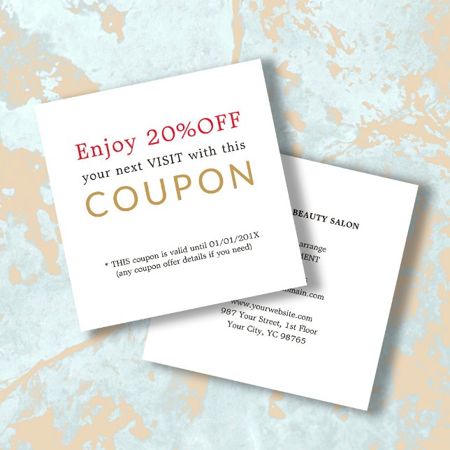 Modern Simple Beauty Salon Discount Coupon (Creator Uploaded)