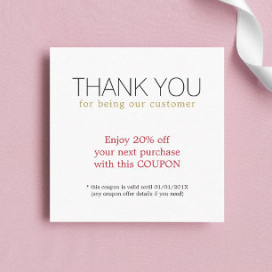 Modern Simple Beauty Salon Thank You Coupon