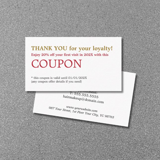 Modern Simple Beauty Salon Thank You Coupon (Creator Uploaded)