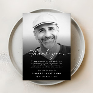 Modern Simple Bereavement Sympathy Funeral Photo Thank You Card