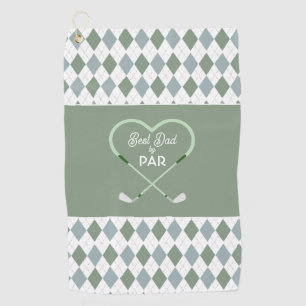 Modern Simple Best Dad by Par Men Golf Towel