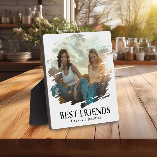 Modern SImple Best Friends Photo & Name Plaque (Creator Uploaded)