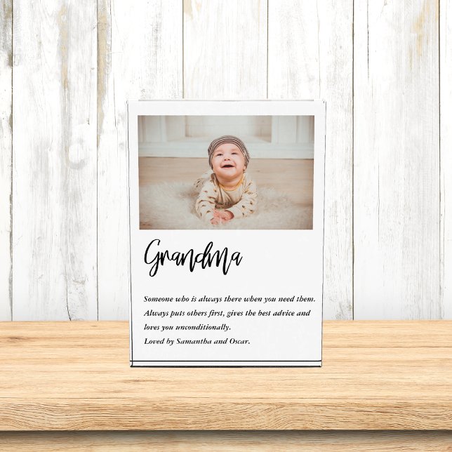 Modern Simple Best Grandma Ever Best Beauty Gift Photo Block (Creator Uploaded)
