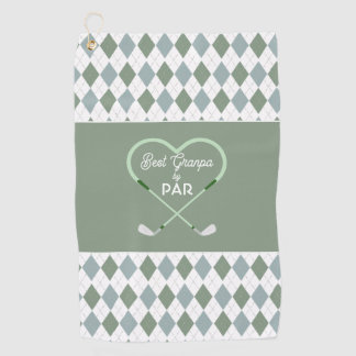 Modern Simple Best Granpa by Par Men Golf Towel