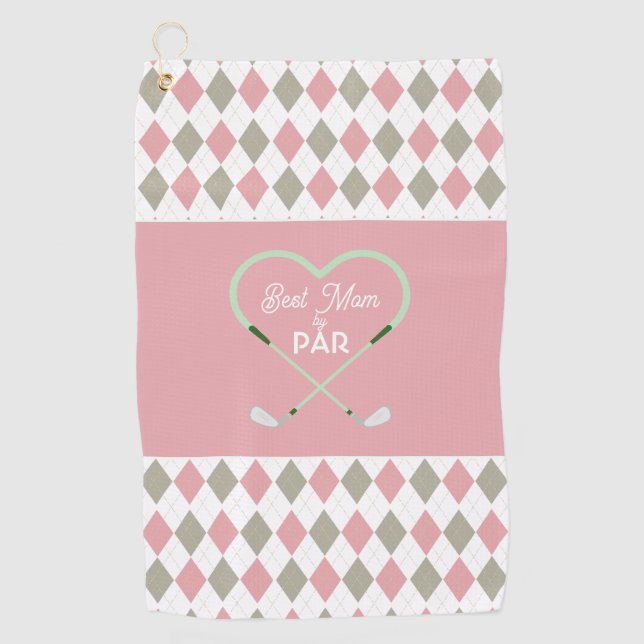 Modern Simple Best Mum by Par  Golf Towel (Front)