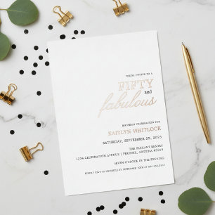 Modern Simple Black 50 and Fabulous Birthday Party