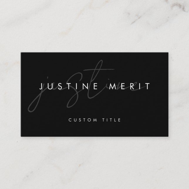 Modern Simple Black and White Business Cards (Front)