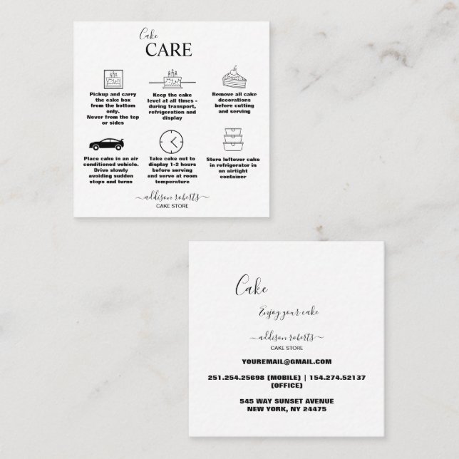 Modern Simple Black and White Business Square Business Card (Front/Back)