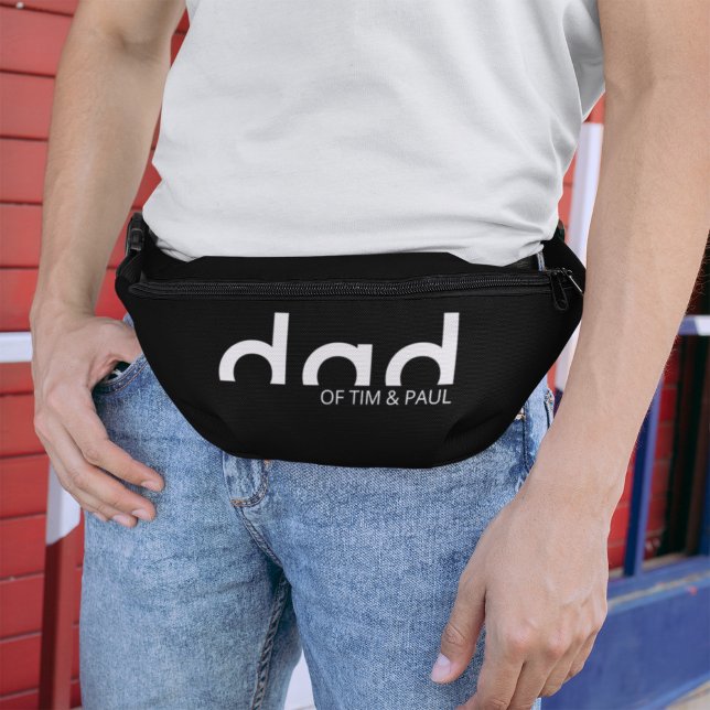 Modern Simple Black and White Dad  Bum Bags (fanny pack for dad black and white)