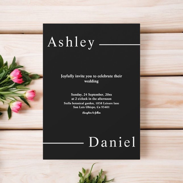Modern Simple Black And White Delicate Wedding Invitation (Creator Uploaded)