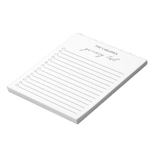 Modern Simple Black and White Elegant Grocery List Notepad