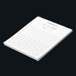 Modern Simple Black and White Elegant To Do List Notepad<br><div class="desc">Modern black and white notepad featuring a simple layout with " to do list " in an elegant and chic calligraphy along with your name,  a line for the date and a checklist.</div>