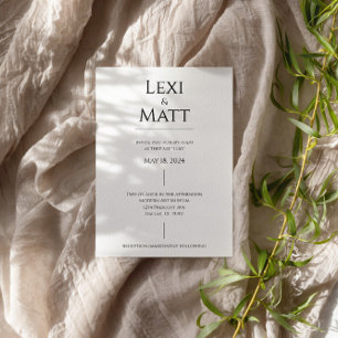 Modern Simple Black and White Wedding Invitation