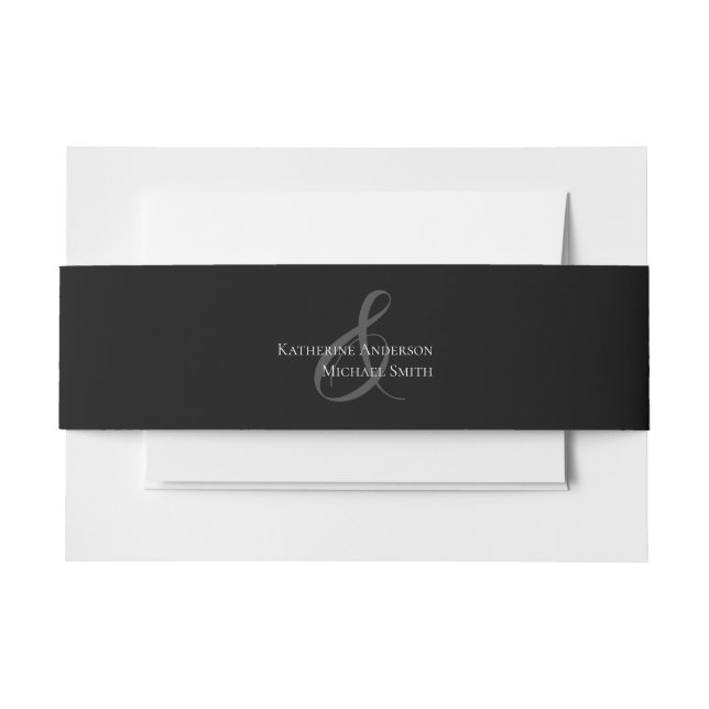 Modern Simple Black and White-Wedding- Invitation Belly Band (Front Example)