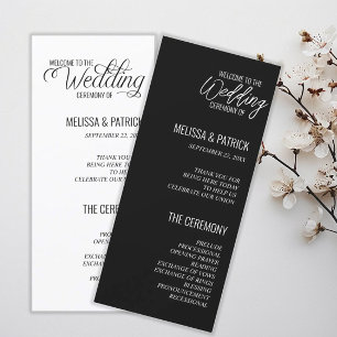 Modern Simple Black and White  Wedding Programs