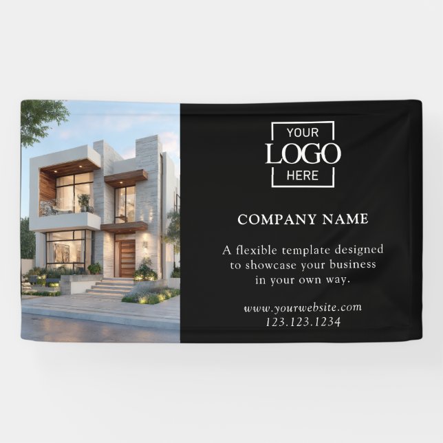 Modern Simple Black Business Logo Professional Banner (Horizontal)