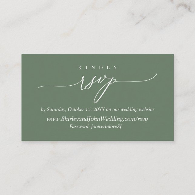 Modern Simple Black Calligraphy, Online RSVP Enclosure Card (Front)