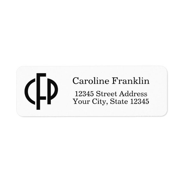 Modern Simple Black Geometric Monogram Initials (Front)