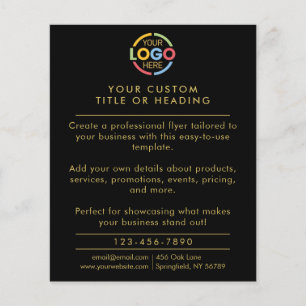 Modern Simple Black Gold Business Logo Promotional Flyer