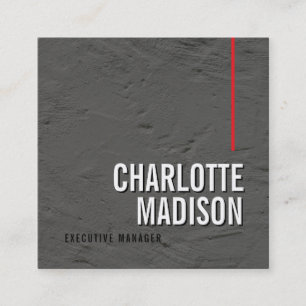 Modern Simple Black Grey Trendy Minimalist Plain  Square Business Card