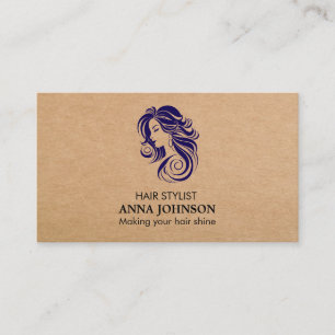 Modern Simple Black Kraft Hairstylist Business Card