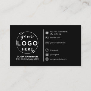 Modern Simple Black Logo Custom Icons Social Media Business Card
