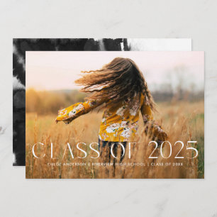 Modern Simple Black Photo Graduation Announcement