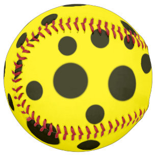 Modern Simple Black polka dot yellow pattern Softball