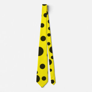 Modern Simple Black polka dot yellow pattern Tie