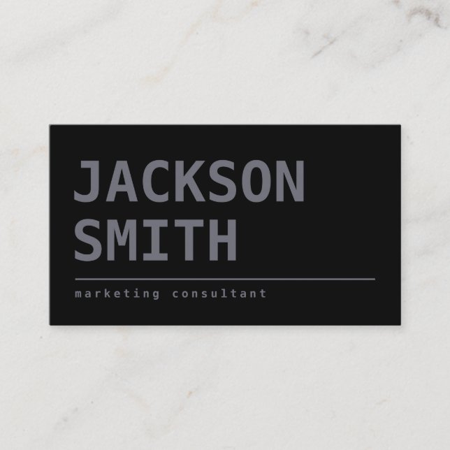 Modern Simple black professional Business Card (Front)