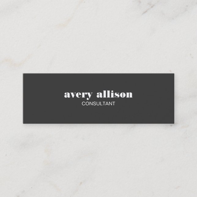 Modern Simple Black Professional Stylish Mini Business Card (Front)